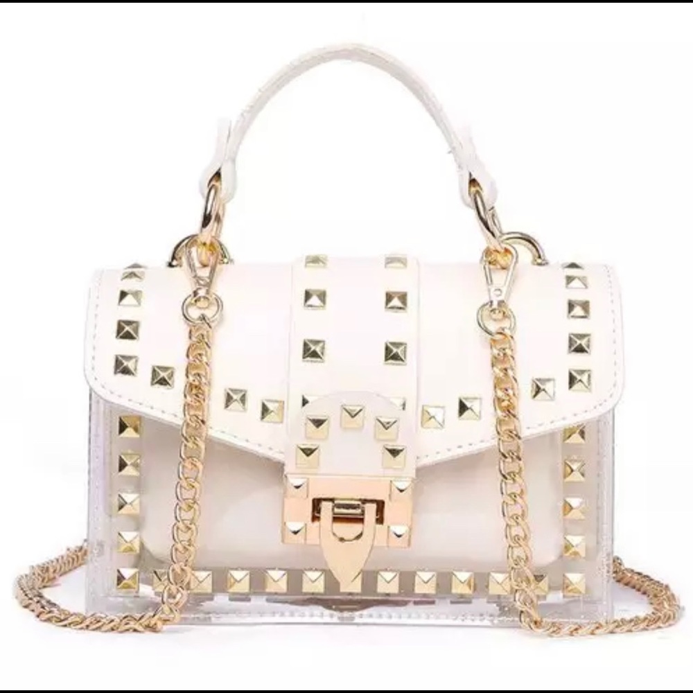White Studded Crossbody Bag